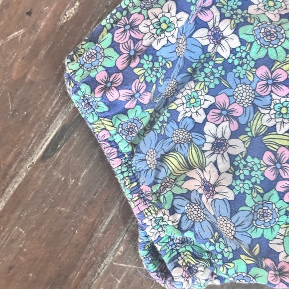 St. John's Bay Blue Flower Mandarin Collar Button Down Blouse - Picture 4 of 7